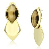IP Gold(Ion Plating) Brass Earrings with Synthetic Synthetic Stone in Animal pattern