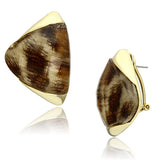 IP Gold(Ion Plating) Brass Earrings with Synthetic Synthetic Stone in Animal pattern