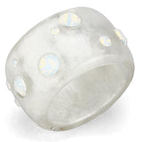 Resin Ring with Top Grade Crystal  in Aurora Borealis (Rainbow Effect)