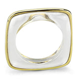 IP Gold(Ion Plating) Brass Ring with Synthetic Synthetic Stone in Clear