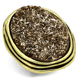 IP Gold(Ion Plating) Brass Ring with Synthetic Synthetic Stone in Champagne