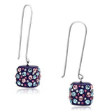 High polished (no plating) Stainless Steel Earrings with Top Grade Crystal  in Multi Color