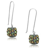 High polished (no plating) Stainless Steel Earrings with Top Grade Crystal  in Multi Color