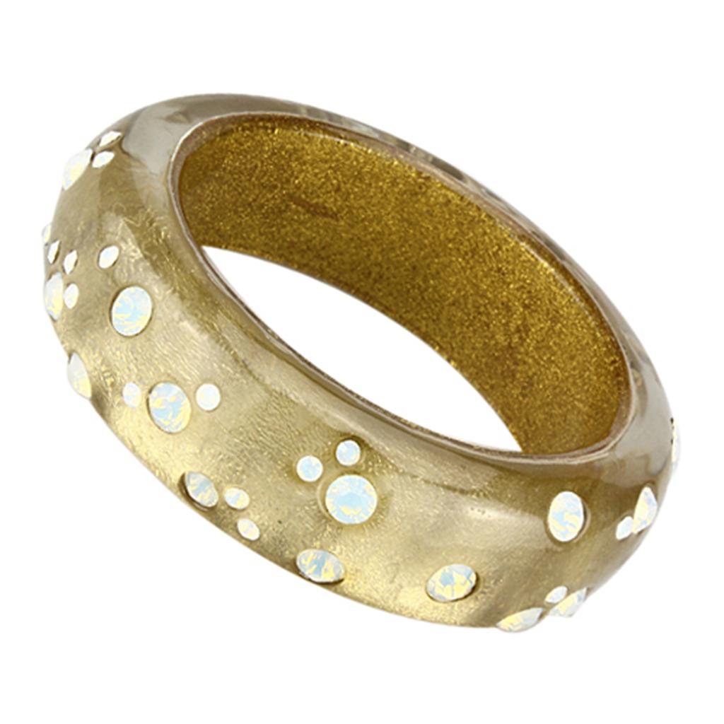 Resin Bangle with Top Grade Crystal  in Aurora Borealis (Rainbow Effect)