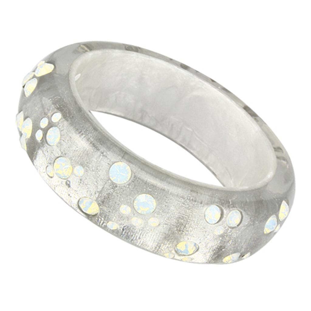 Resin Bangle with Top Grade Crystal  in Aurora Borealis (Rainbow Effect)