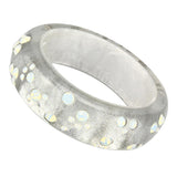 Resin Bangle with Top Grade Crystal  in Aurora Borealis (Rainbow Effect)