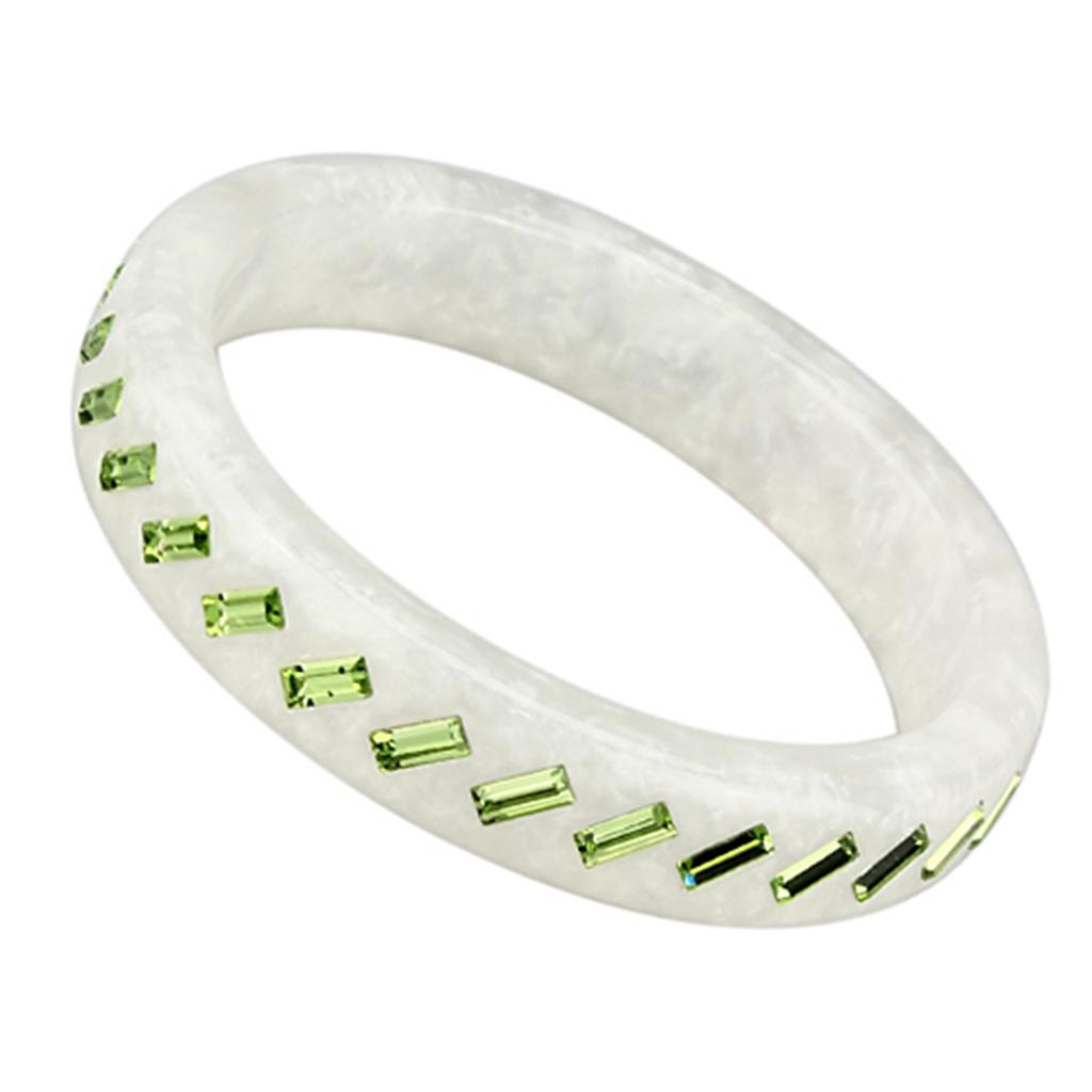 Resin Bangle with Top Grade Crystal  in Peridot