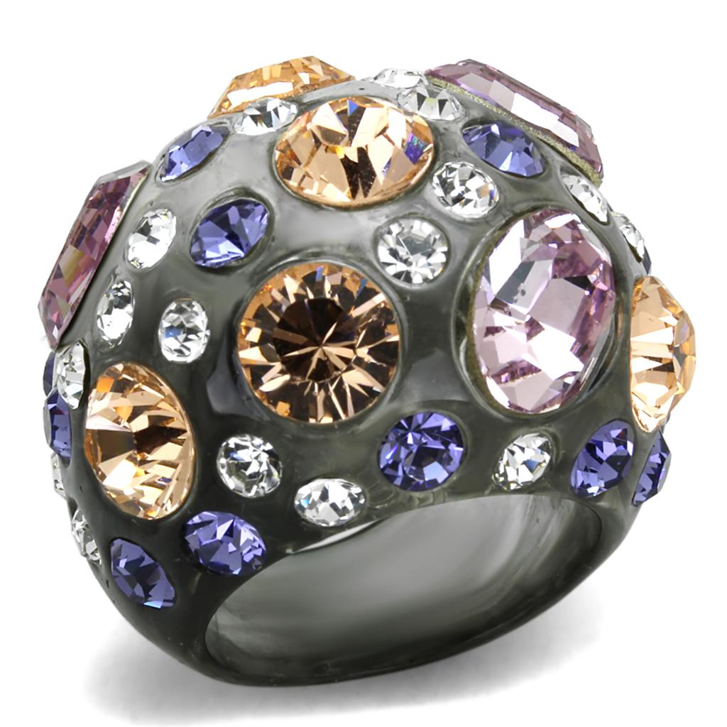 Resin Ring with Top Grade Crystal  in Multi Color